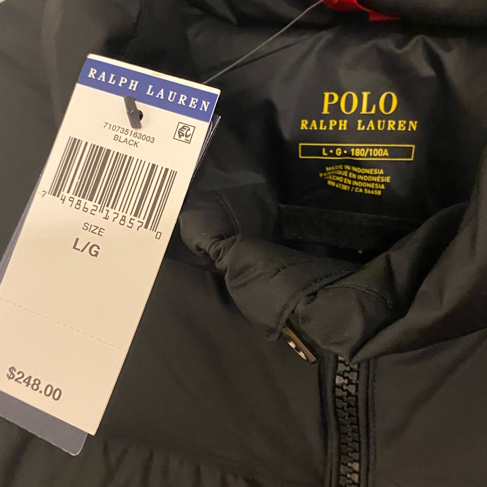 Polo Ralph Lauren black down puffer vest large - Picture 3 of 3